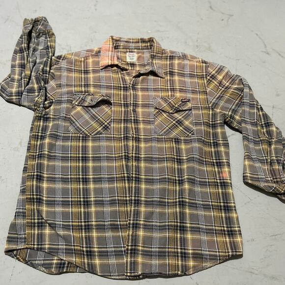 **Vintage Dickies Overshirt - Yellow Plaid Street Fashion** - Picture 1 of 4